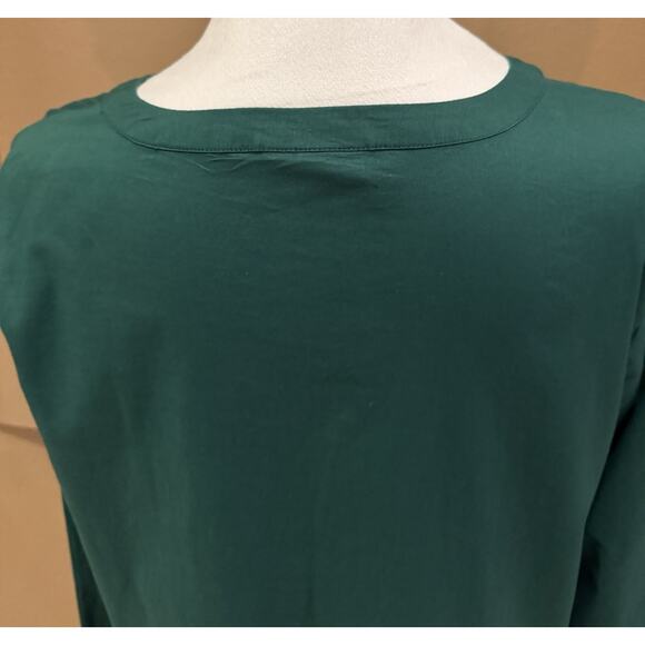 J Jill Tunic Shirt Women’s Green Embroidered Boho Peasant Long Sleeve Size M - Picture 5 of 8